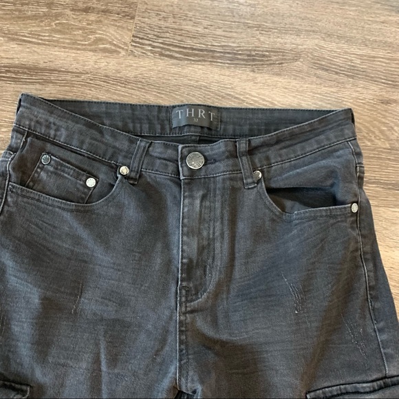 THRT Men’s Distressed Black Skinny Jeans 32Wx31L - Picture 2 of 11